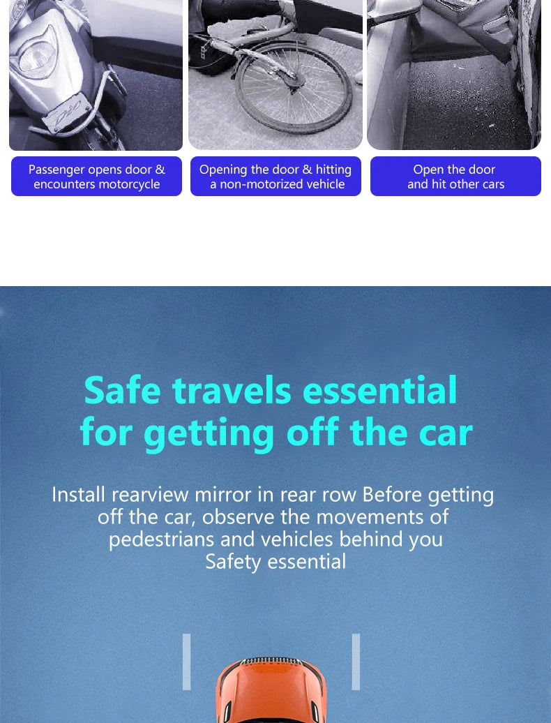 SEAMETAL Car Rearview Mirror Auxiliary Blind Spot Wide-angle Mirror Adjustable Mirror Exit The Car Auxiliary Observation Mirror