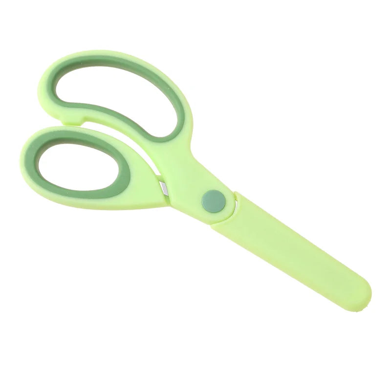 Safty Scissors For Kids Student DIY Paper Children's Left-handed Scissors Scissors With Sleeve Cutting Tool Stationery
