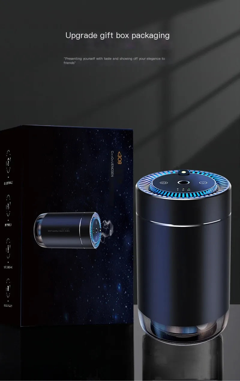 Smart Car Air Freshener with Projector Light - Car Star Top - USB Rechargeable Fragrance Diffuser - Adjustable Fragrance Intensi