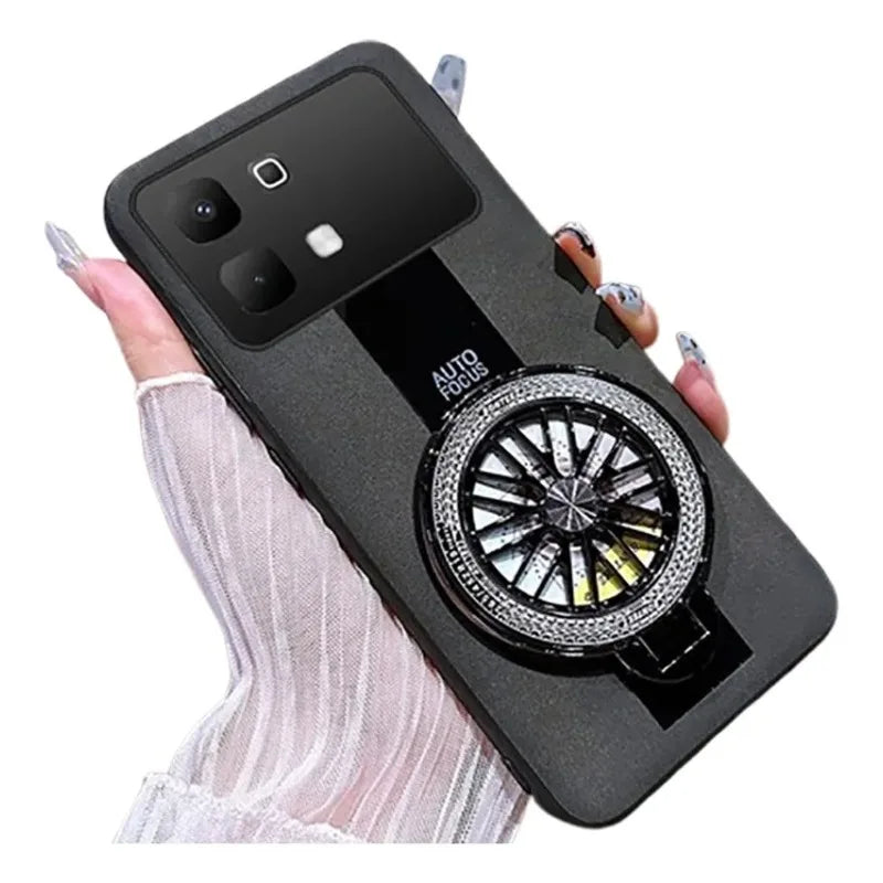 For Infinix Note 60 Pro 5G Solid color synthetic leather silicone shell with heat dissipation bracket For Infinix Note 60 Pro 5G