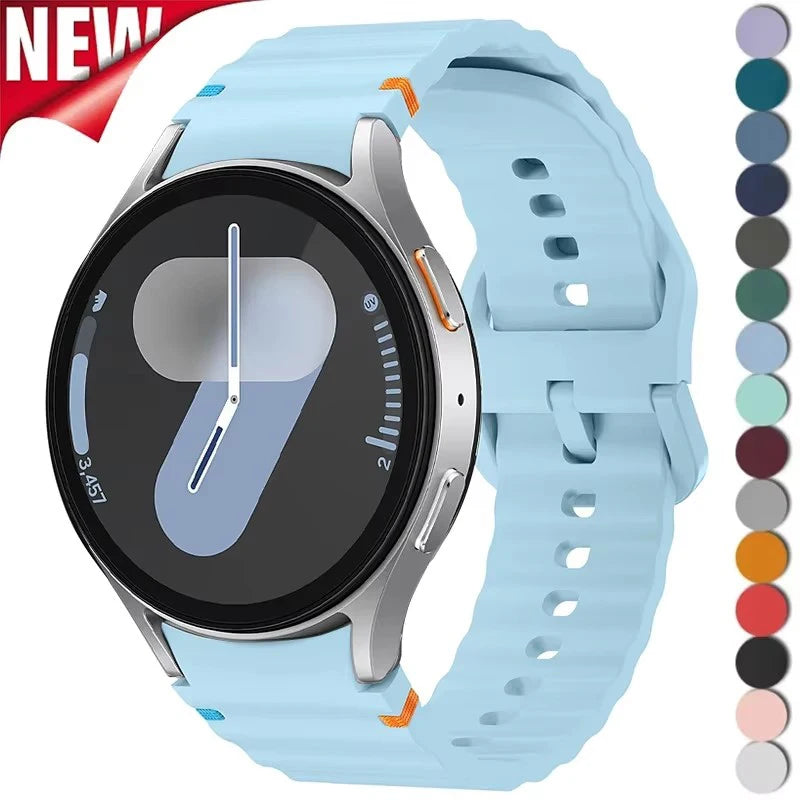 for Samsung Galaxy Watch 7 Band FE/5 Pro/6/4 Classic 44mm 40mm No Gap Sport Silicone Belt Bracelet Correa Galaxy Watch 7 Strap