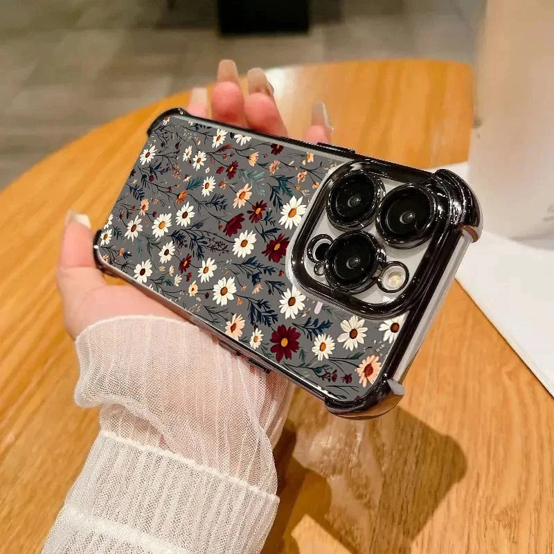 Luxury Plating Clear Flower Case For Realme 15 14 Pro Plus 15T 5G C53 C51 C55 C15 C20 C35 C33 C85 12 13 9 Pro Plus GT 7 Cover