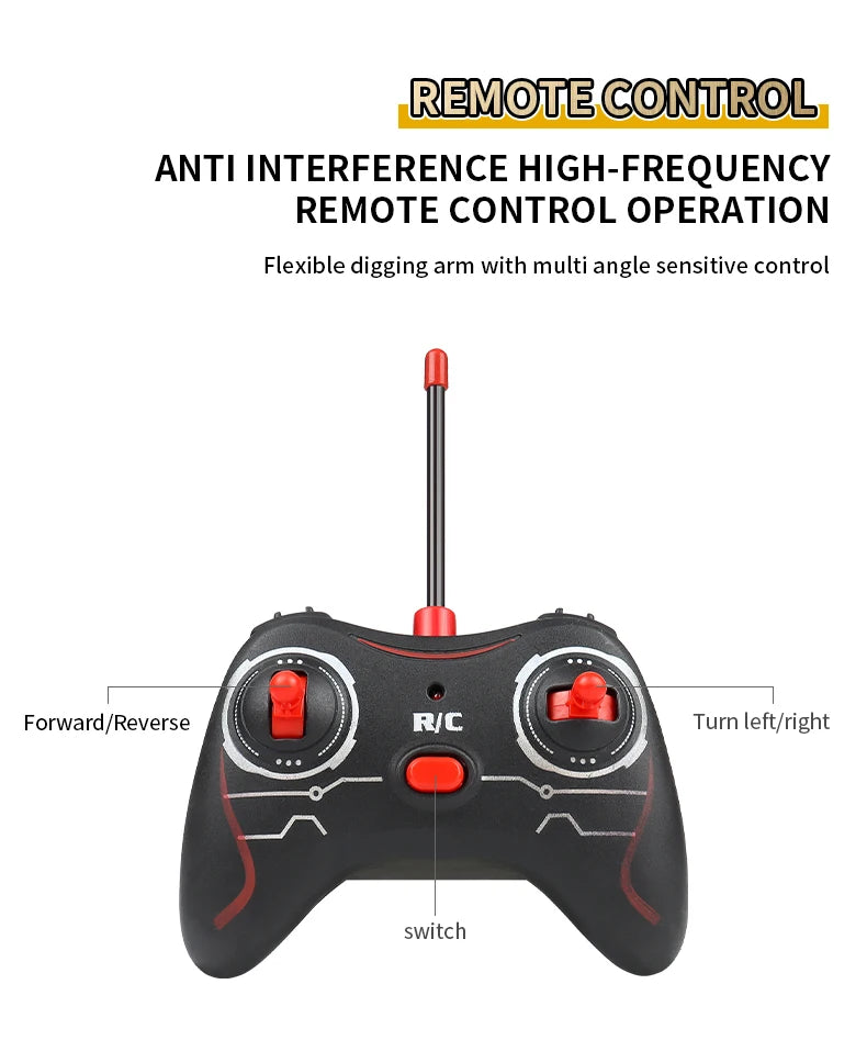 2024 New 11CH RC Excavator 1:20 Remote Control Truck 2.4G RC Crawler Engineering Vehicle Excavator Truck Radio Control Toys Gift