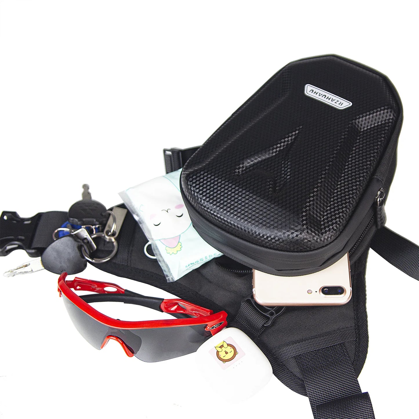 Motorbike Drop Waist Leg Bag EVA Hard Shell Motorcycle Leg Side Bag Outdoor Casual Waist Packs Bike Phone Purse Hip Bum Pack