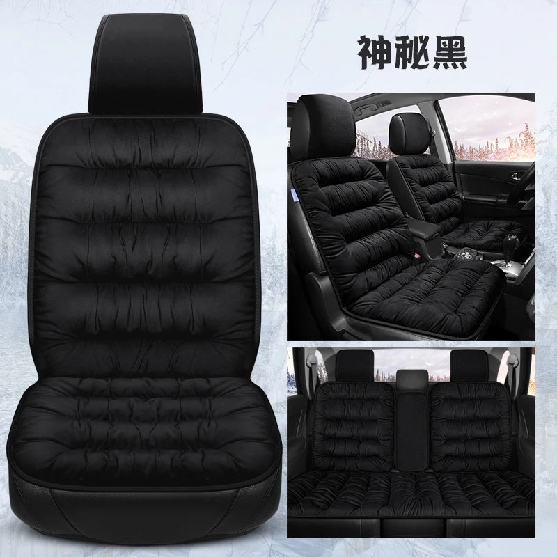 New car seat cushion single piece backless, autumn and winter universal plush anti slip cushion, warm pad three piece set