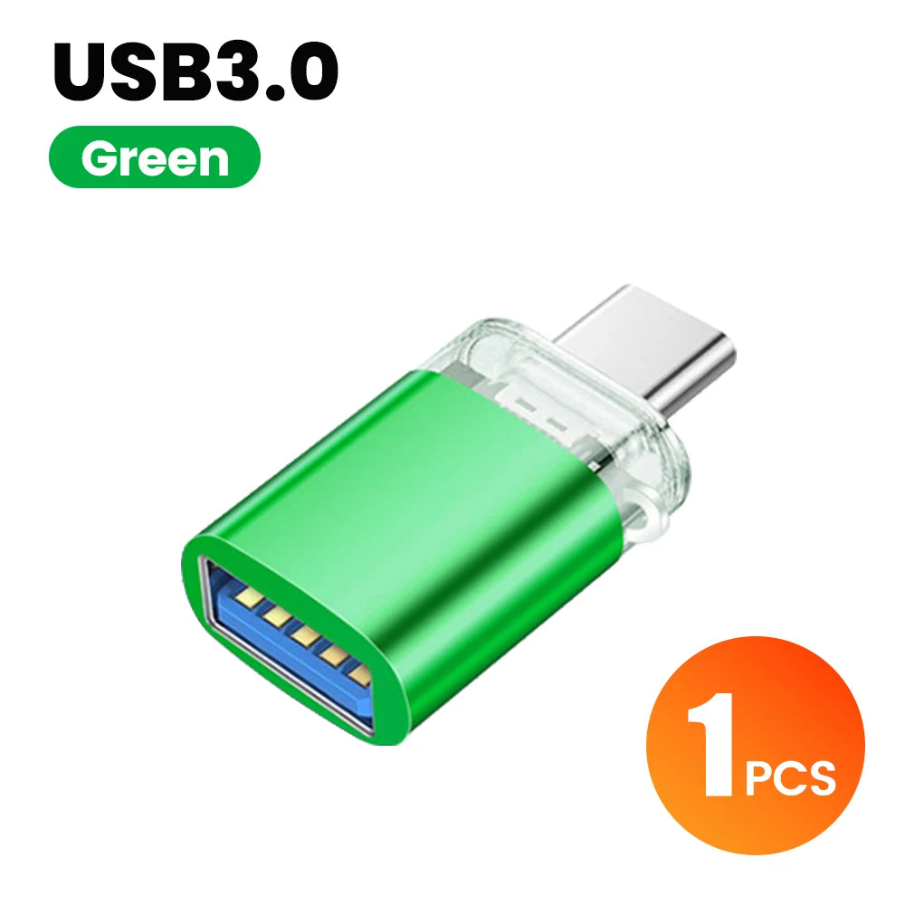 Mini OTG Type C to USB Adapter 3.0 USB C Male To USB A Female Data Connector For iphone 15 16 Xiaomi Samsung Huawei PC Laptop