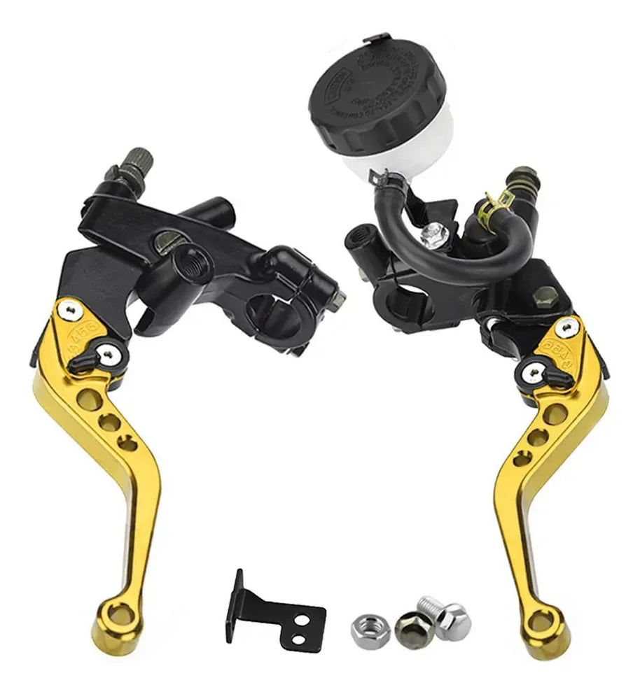 Universal CNC Motorcycle Adjustable Clutch Brake Master Cylinder Reservoir Levers Kit for Yamaha Kawasaki 7/8" 22mm Handlebar