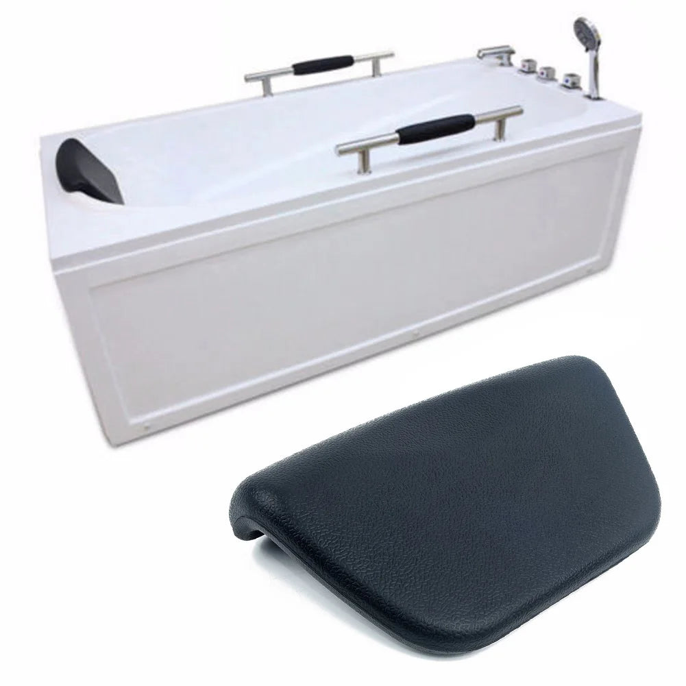 1pc PU Spa Bath Pillow Bathtub Headrest Waterproof Bath Cushion BLACK Bathtub Pillow For Neck Head Support 265*150*60mm