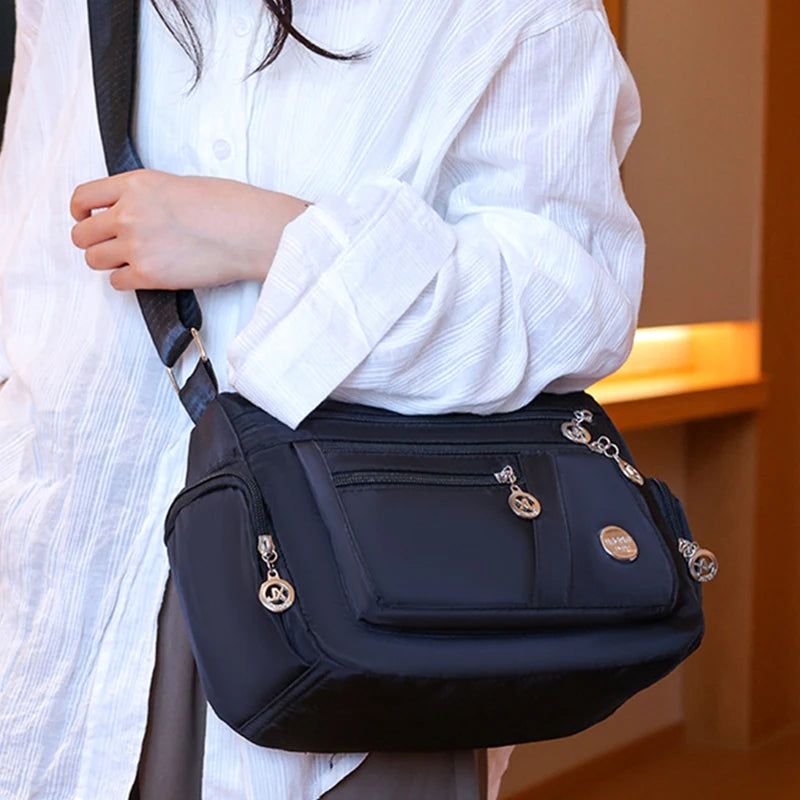 Large Capacity Women Crossbody Bag Waterproof Tote Casual Nylon Shoulder Bag Purse Handbag Lightweight Travel Messenger Bag