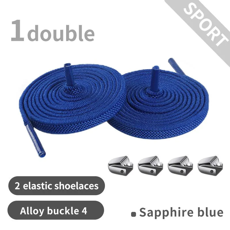 2 Pacs Elastic Shoe Laces Semicircle No Tie Shoelaces for Kids and Adult Sneakers Shoelace Quick Lazy Metal Lock Laces