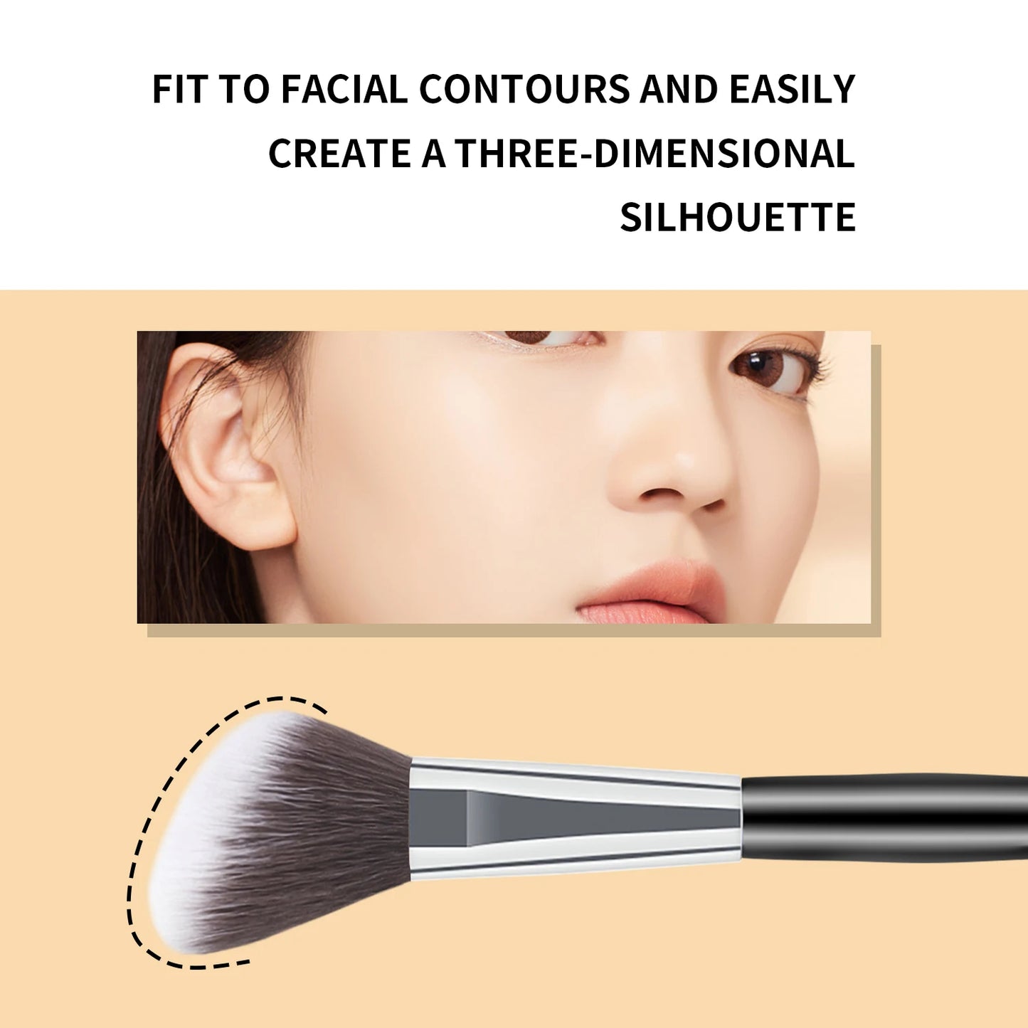 Contouring Brush ,1pcs Wooden Classic Diagonal head design Decorate face shape for Making Up Supply