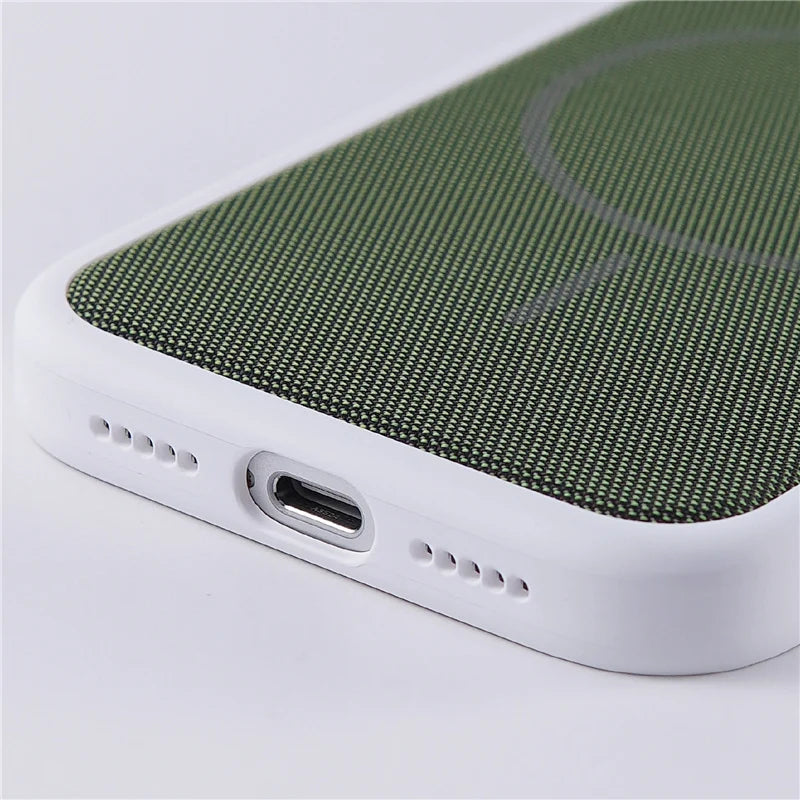 Original Tech Woven Canvas Magnetic Animation Phone Case For iPhone 17Pro 15 16 17Pro Max For Magsafe Matte Hard Protect Cover