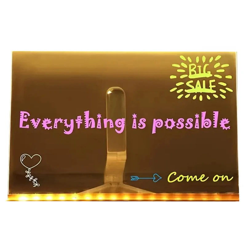 LED Note Night Light Board With Colorful 7 Pens DIY Acrylic Message Board Children‘s Drawing Board For Kids Birthday Gifts