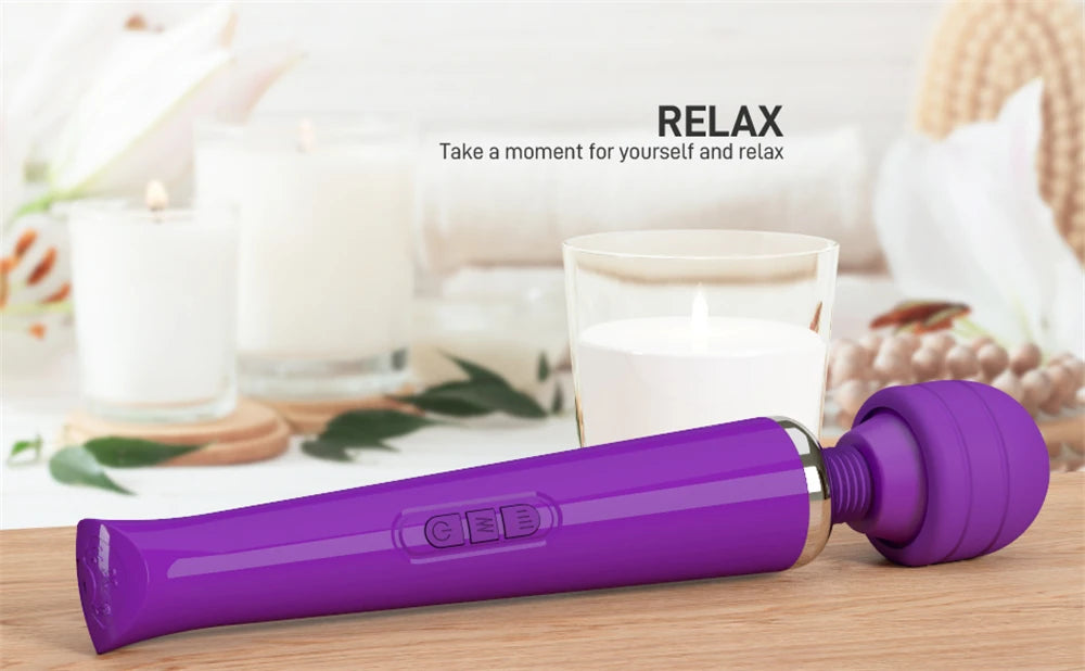 Powerful Magic Wand Vibrator for Women Big AV Body Massager G Spot Clitoris Stimulator USB Charging Adult Sex Toys for Woman