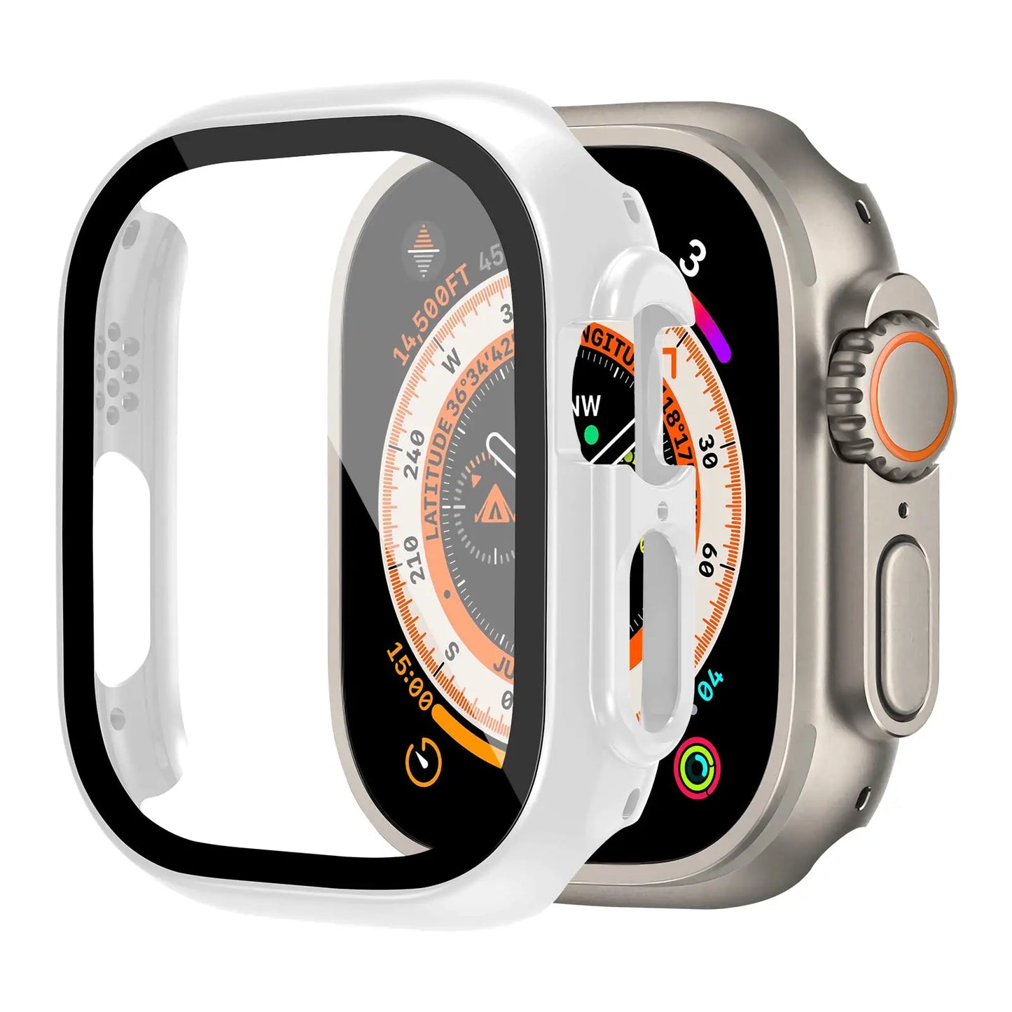 Cover For Apple Watch Ultra 2 3 Case 49mm Accessories PC Shockproof Bumper+Tempered Glass Screen Protector iwatch Series Ultra3