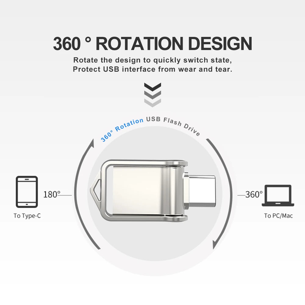 Mini TYPE C USB 2.0 Dual Flash Drive 64GB Tiny Pen Drive 32GB memoria usb Memory Disk 64G 32GB Pendrives cle usb