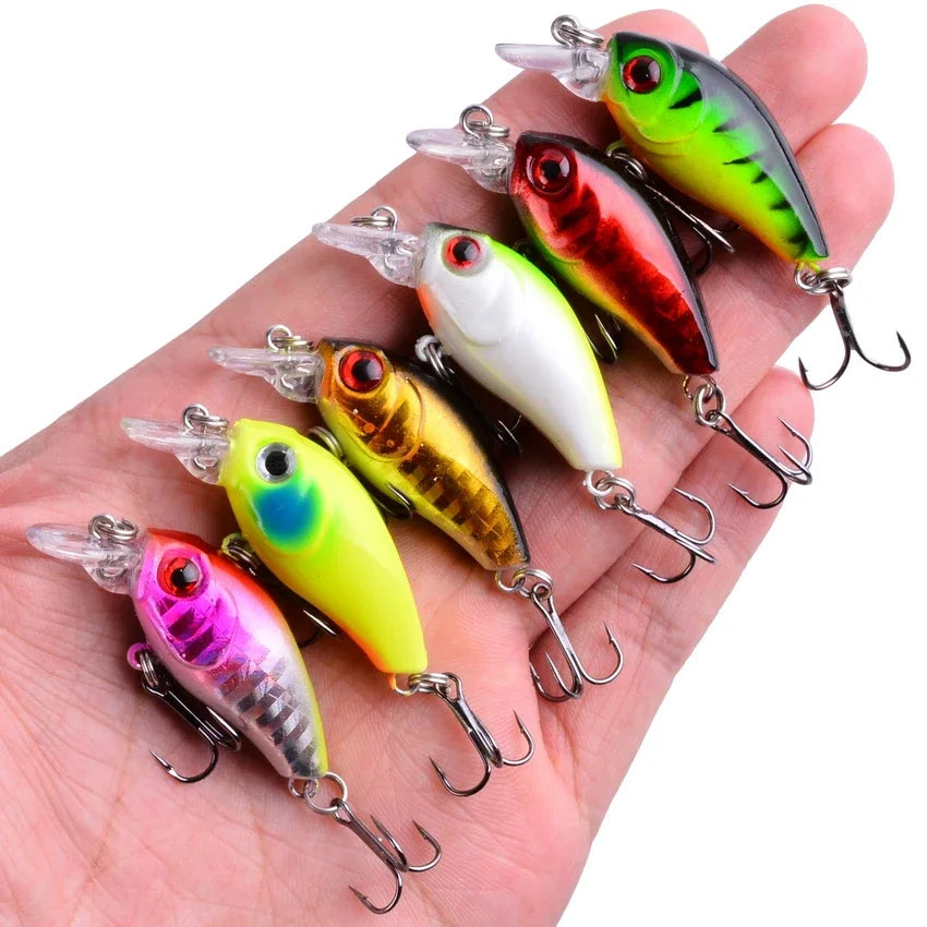 9 Pcs, Fishing Lure Set Minnow Baits Kit Wobbler Crankbaits with Hooks Hard Popper Lures for Saltwater Freshwater Trout Bass