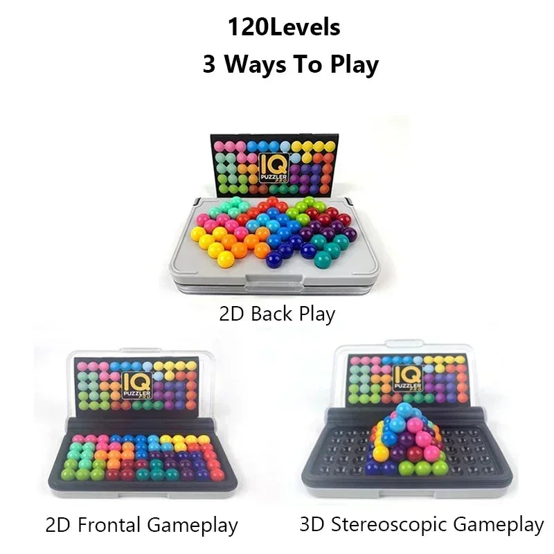 3D Bead Puzzle Training Logic Intelligence Board Game Classic Pyramid Pearls Kids Toys Gifts Concentration Challenge IQ Gifts