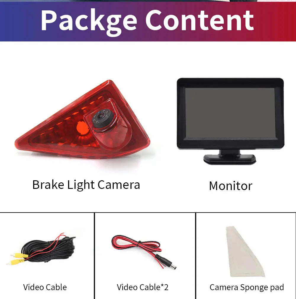 Car Brake Light Reverse Camera With 4.3-inch Desktop Monitor For Renault Master Nissan NV400 Opel Movano Vans 2010-2016