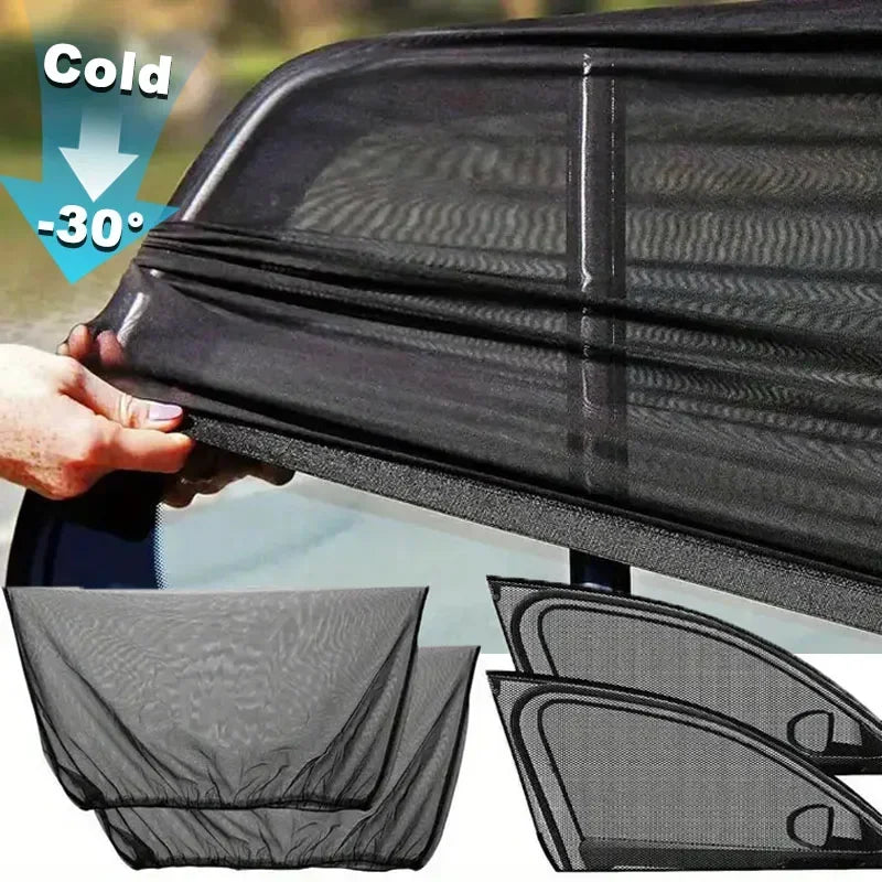 2 or 4pcs screen window set premium window sunshade breathable mosquito net for front and rear windows, UV protection Accessorie