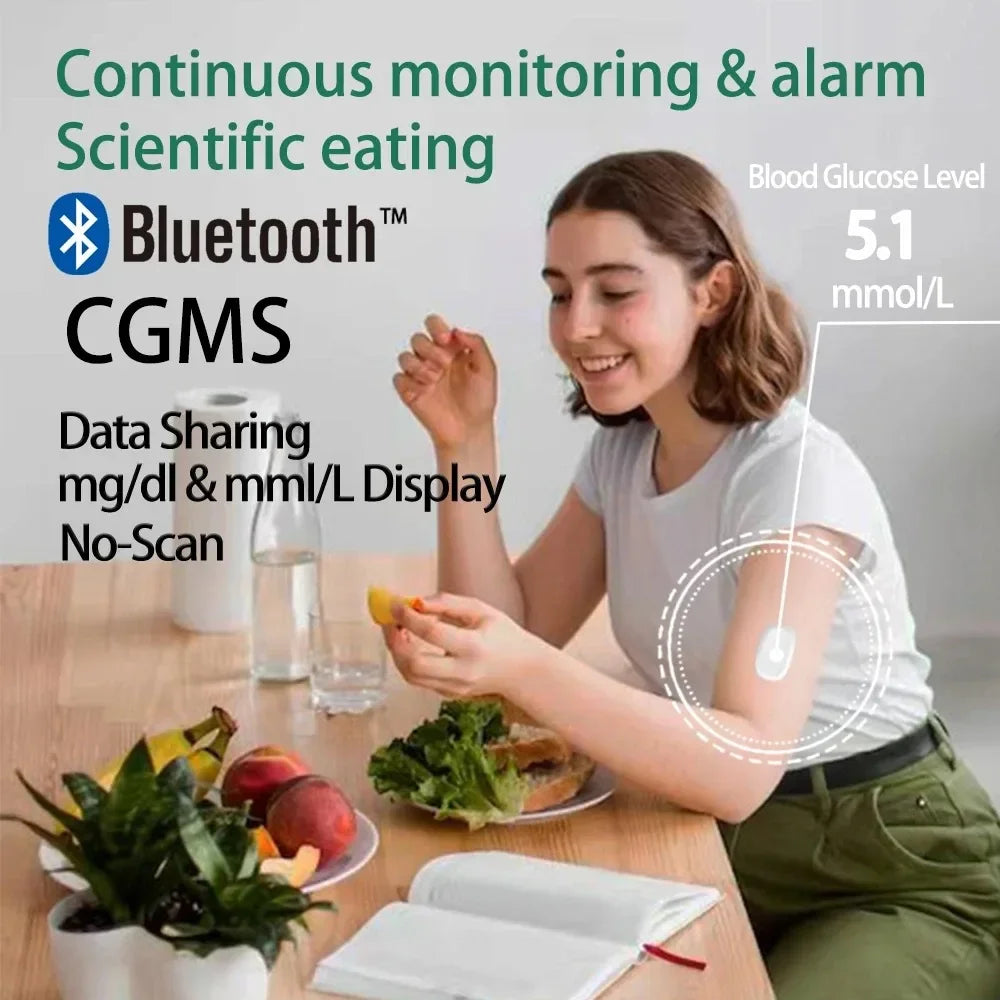 Aidex Dynamic Blood Glucose Monitoring CGMS 24h Realtime Monitor Scan Free Multilingual System Remote Monitoring Freestyle Libre