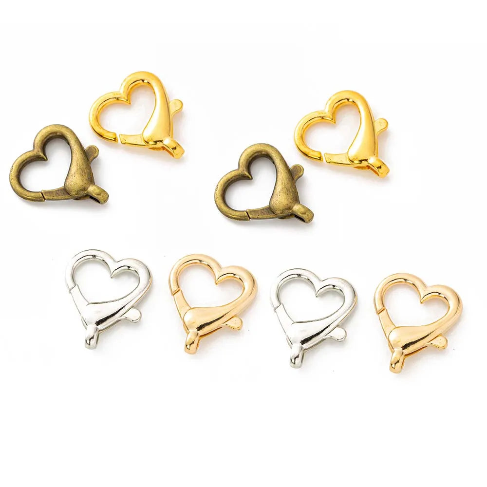 10pcs 22x26mmHeart Lobster Clasp Hook for DIY Keychain Jewelry Key Ring Craft Making Supplies Accessories Findings Material
