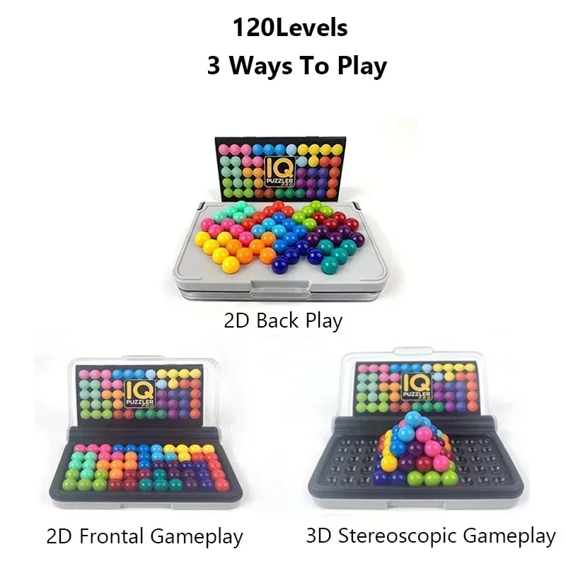 3D Hot Beads Puzzle Logical Mind Board Game Classic Pyramid Plate Pearl For Children Montessori Toys Gifts Focus Challenges IQ