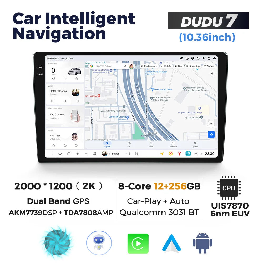 DUDUAUTO 9.5/10.36inch DUDU7 Android 13 Universal Carplay Multimedia Car Radio WIFI DSP TDA7708 12+512G Android-Auto Carplay