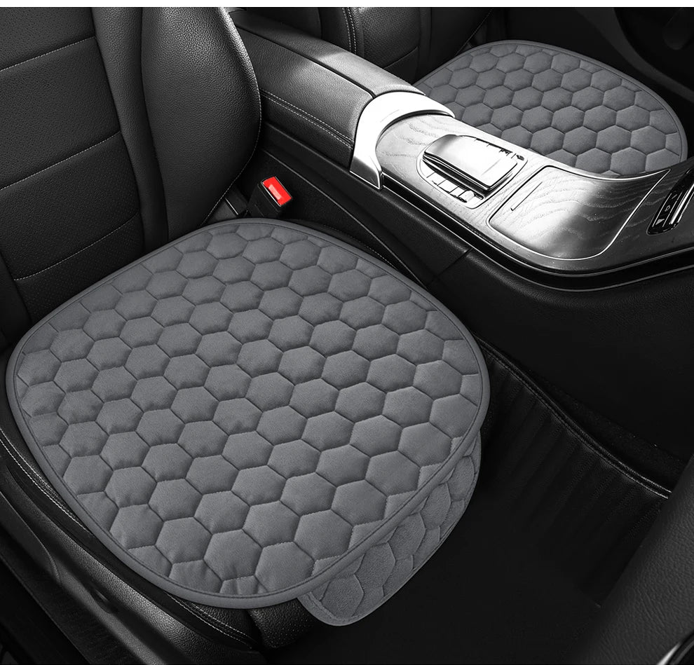 Winter short plush car single piece seat cushion thickened warm front single seat square cushion rear row long cushion