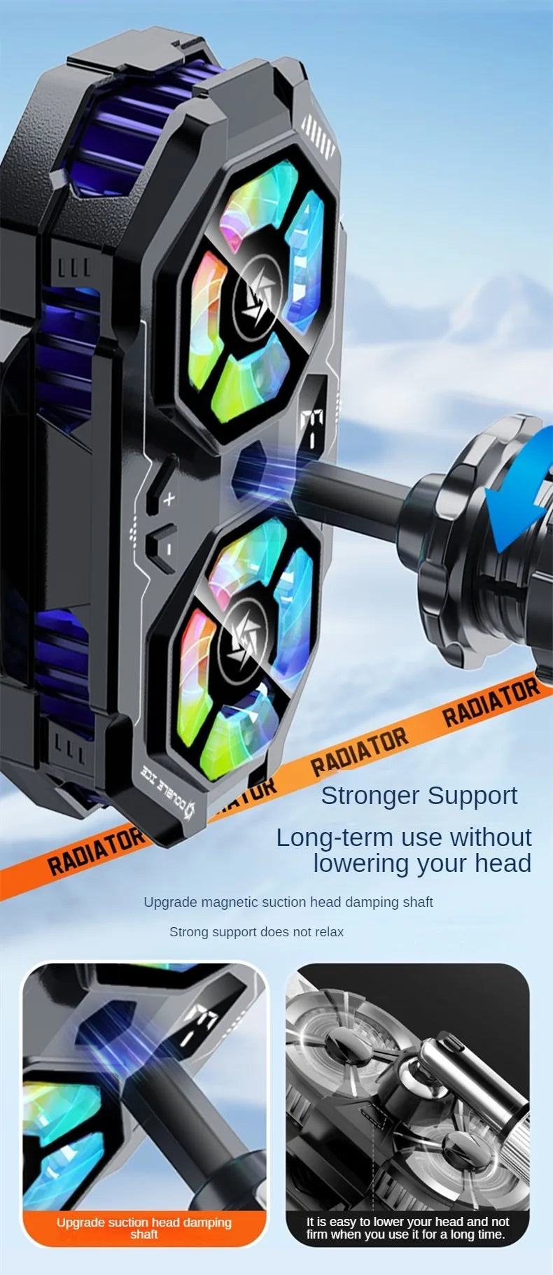 Dual Fan TEC Cooling Mobile phone radiator iPhone Samsung MOTOROLA Xiaomi Universal mobile phone Live cooler Mobile phone fan