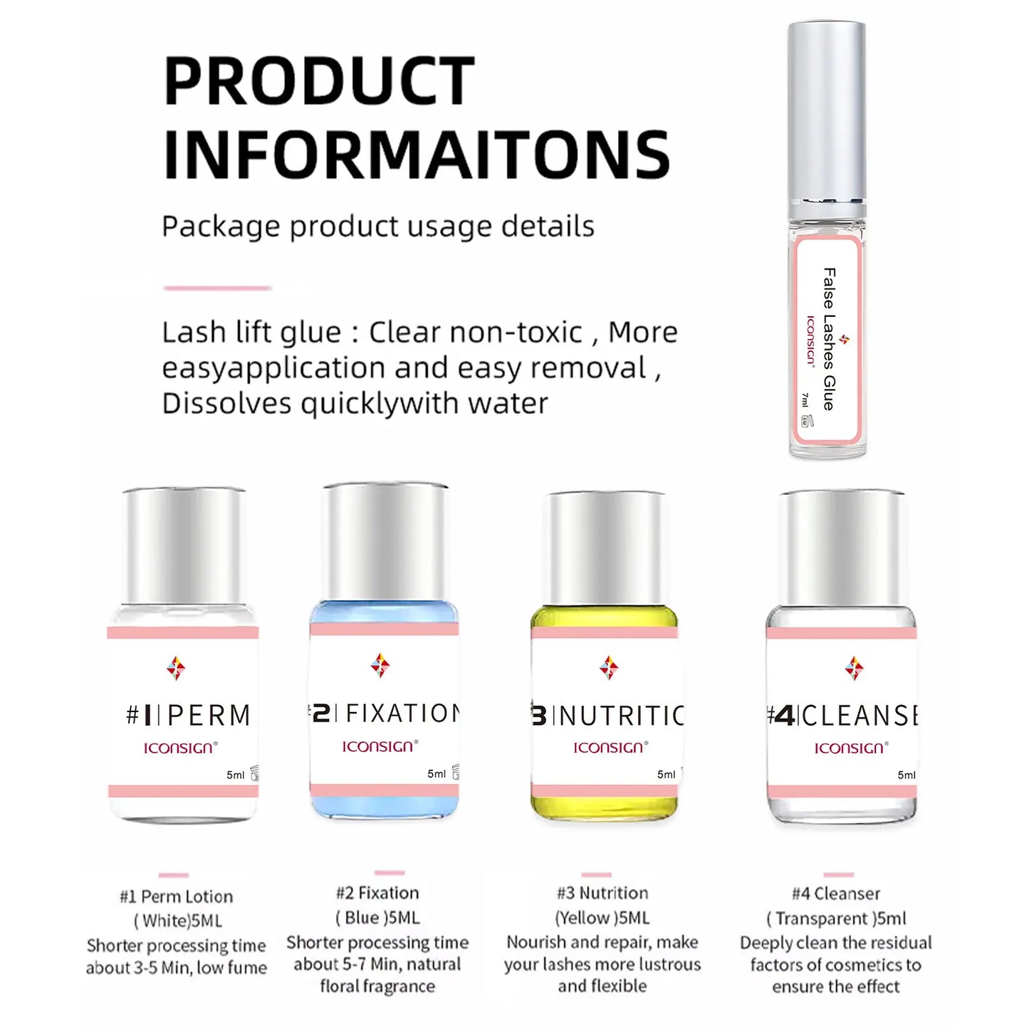 ICONSIGN Lash Lift Kit,Eyelash Perm Kit,Lash Lift and Tint Kit Professional Eyebrows Dye Lash Extension Set Semi-Permanent