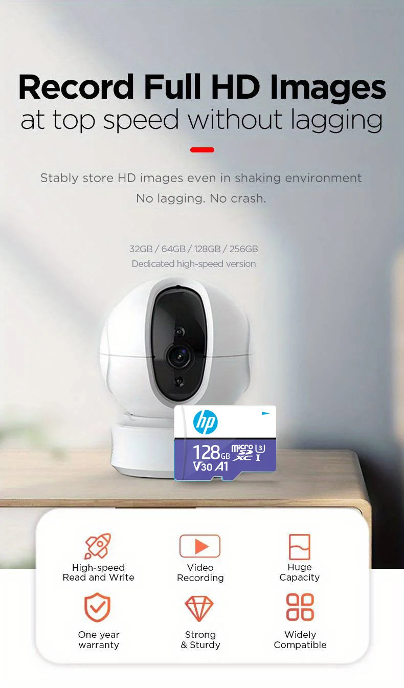 HP Micro SD Card Memory Card Class 10 32GB 64GB 128GB 256GB U3 4K High Speed Cartao De Memoria Flash Memory TF Mecard C10