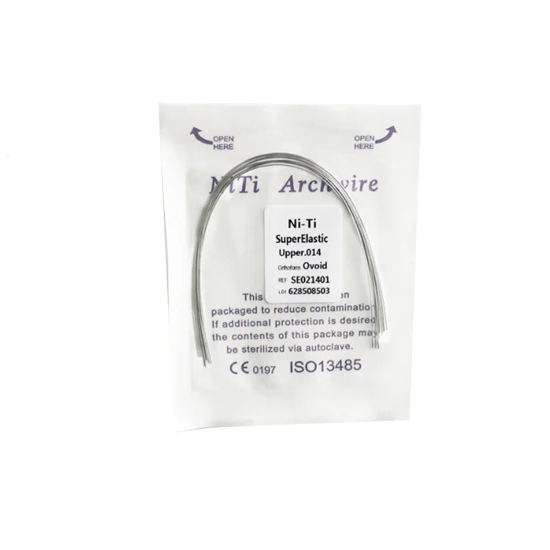 10Pcs/Pack Dental Arch Wires Orthodontic Super Elastic NITI Round Rectangle Archwire Lower/Upper 012/014/016/018/020/16x16/16x22