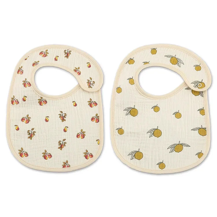 2pcs/set Waterproof Baby Bibs Cotton Infant Feeding Bib Newborn Burp Cloths Bandana for Kids Boys Girls Soft Saliva Towel