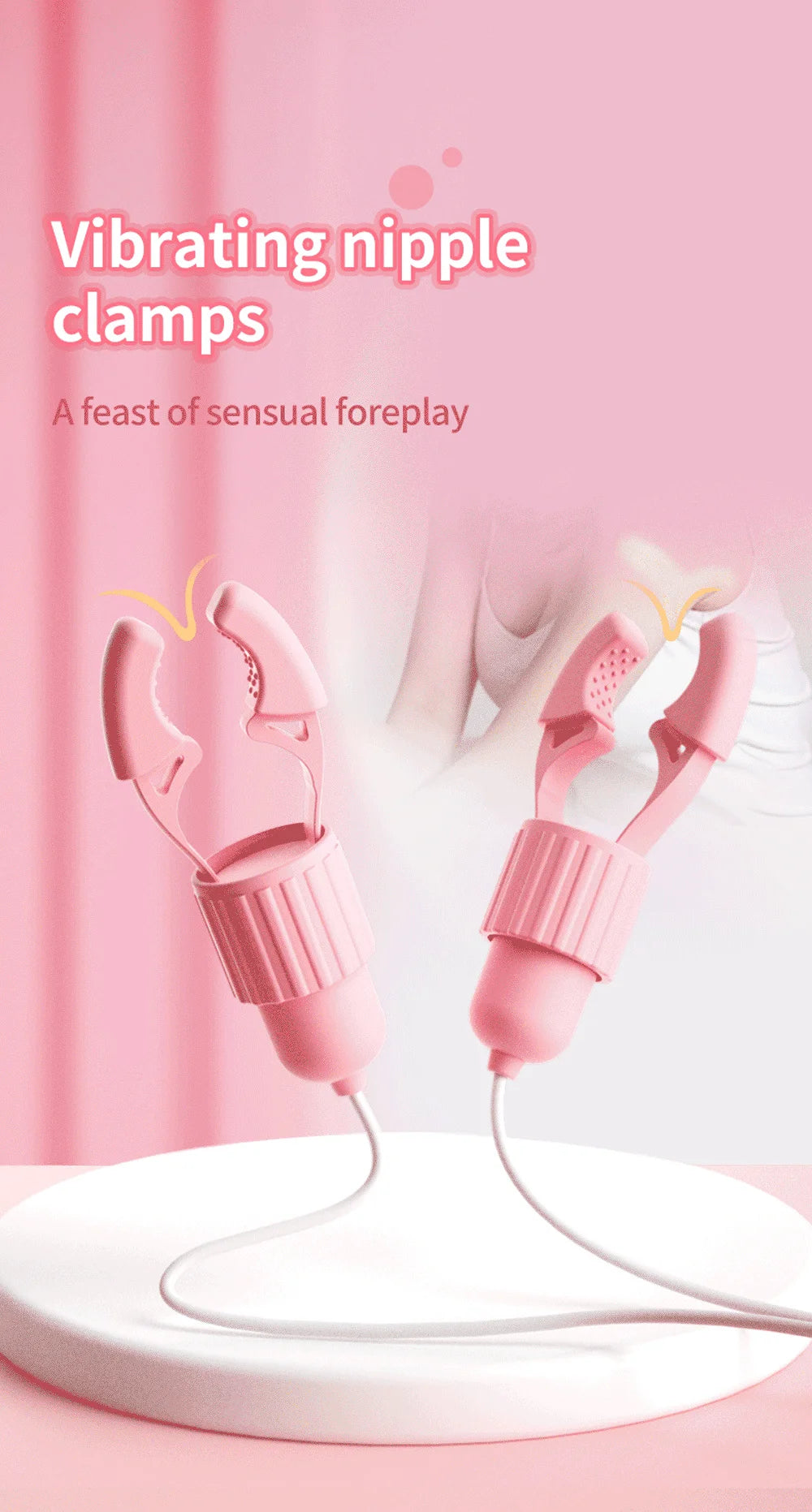 Sucking Vibrating Nipple Clamp Tongue Licking Vibrator For Women Breast Massage Labia Clitoris Clip Stimulation Massager Sex Toy