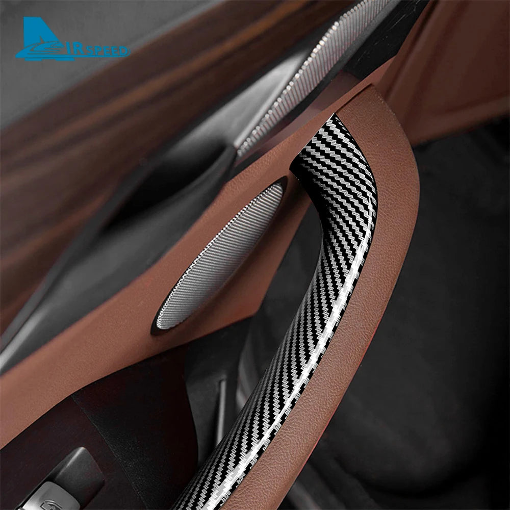 AIRSPEED for BMW X3 G01 X4 G02 2018-2023 Inner Window Lifting Switch Door Handle Pull Cover ABS Carbon Fiber Texture Accessories