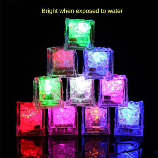 1PCS Colorful Ice Cubes Night Light Touch Sensor Liquid Induction Luminous Ice Cubes Universal Flashing LED Lights