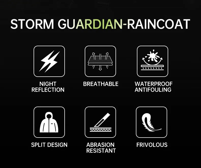 Star Field Knight Black Motorcycle Rider Raincoat Suit Men Women Riding Waterproof Clothes Raincoat Rainpants Split 2Pcs/set