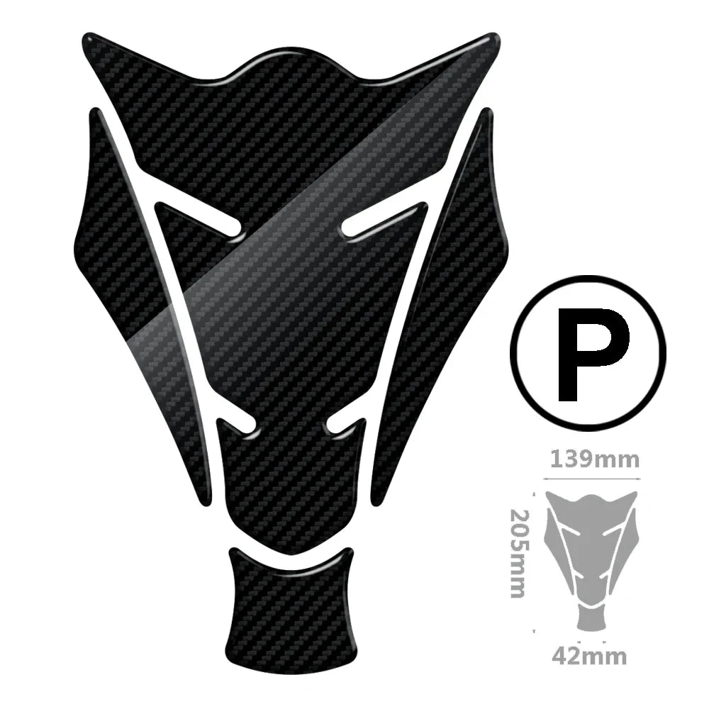 Motorcycle Tank Pad Protection Carbon-look Sticker Universal for Kawasaki Honda Yamaha Suzuki Aprilia Benelli
