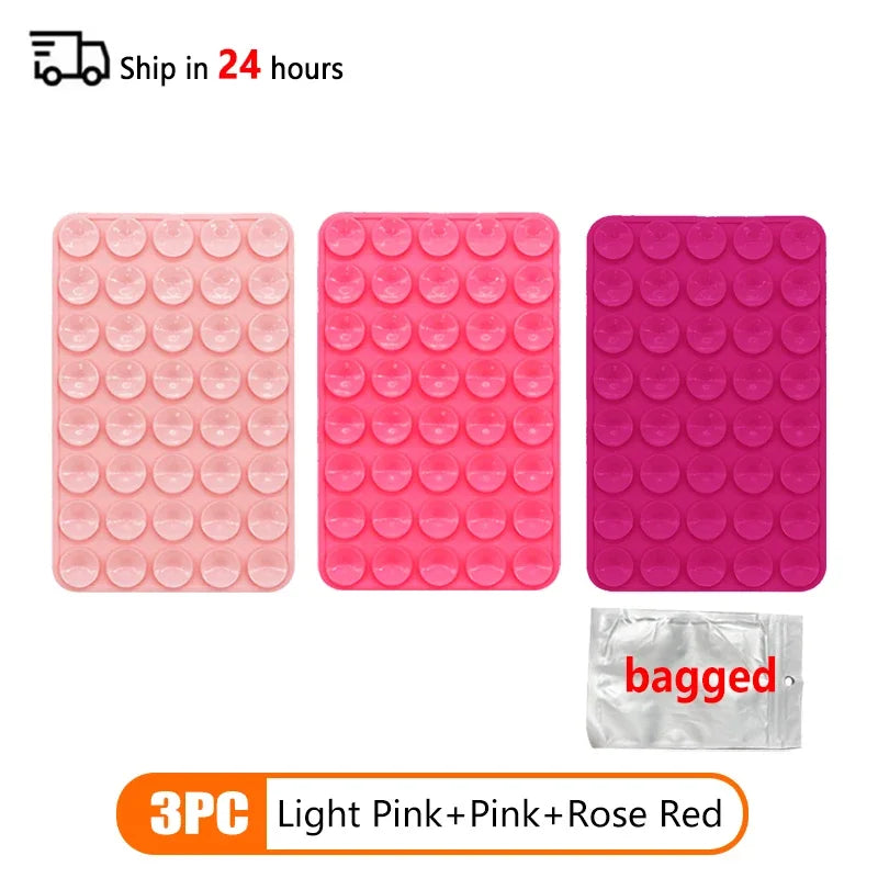Double Sided Silicone Suction Cup Multicolor Strong Adhesive Stand For iPhone 11 12 13 14 15 16 Pro Max Detachable Phone Holder