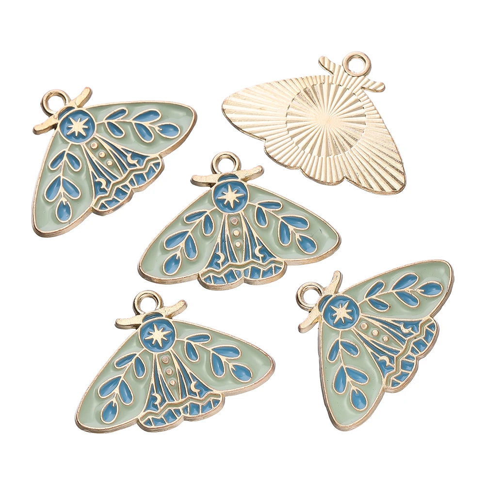 10Pcs/lot 10 Styles Alloy Metal Drop Oil Butterfly Charms Animal Pendant For DIY Bracelet Necklace Jewelry Making Accessories