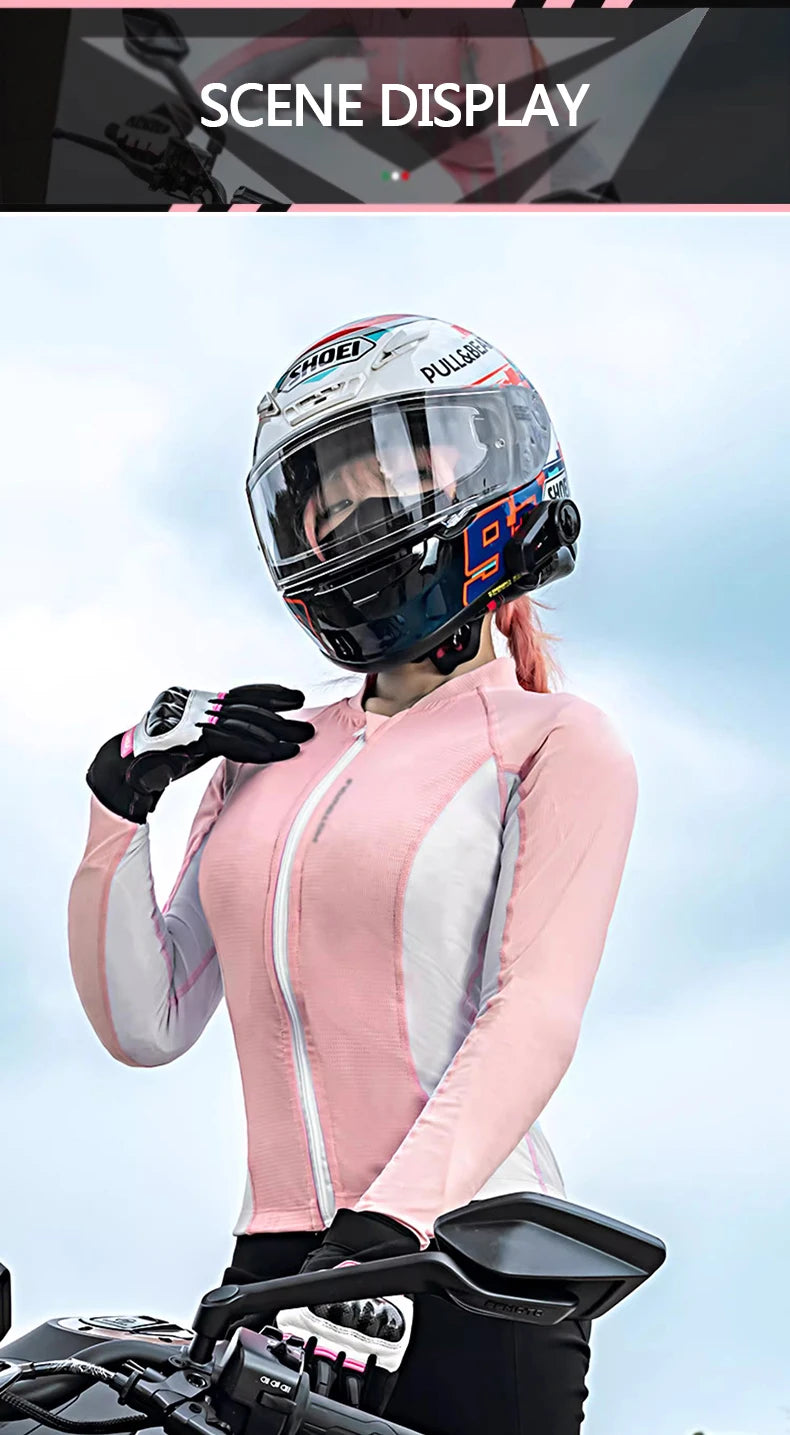 Motorcycle riding suits, all-season mesh breathable, spring and summer women's fitted, anti-drop, quick-drying clothes