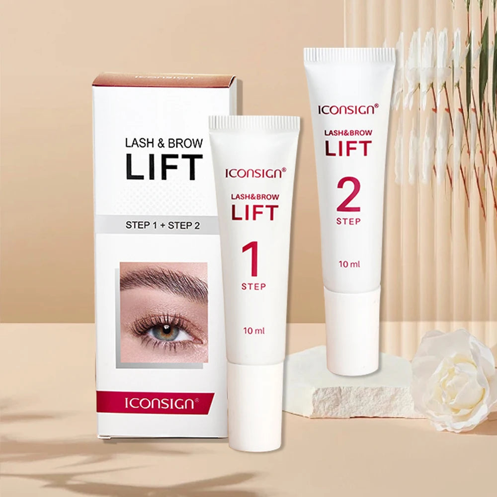 0.34 oz Keratin Eyelash and Eyebrow Lift Set - Durable, Gentle, and Odorless Formula, Get Salon Quality Eyelashes and Eyebrows