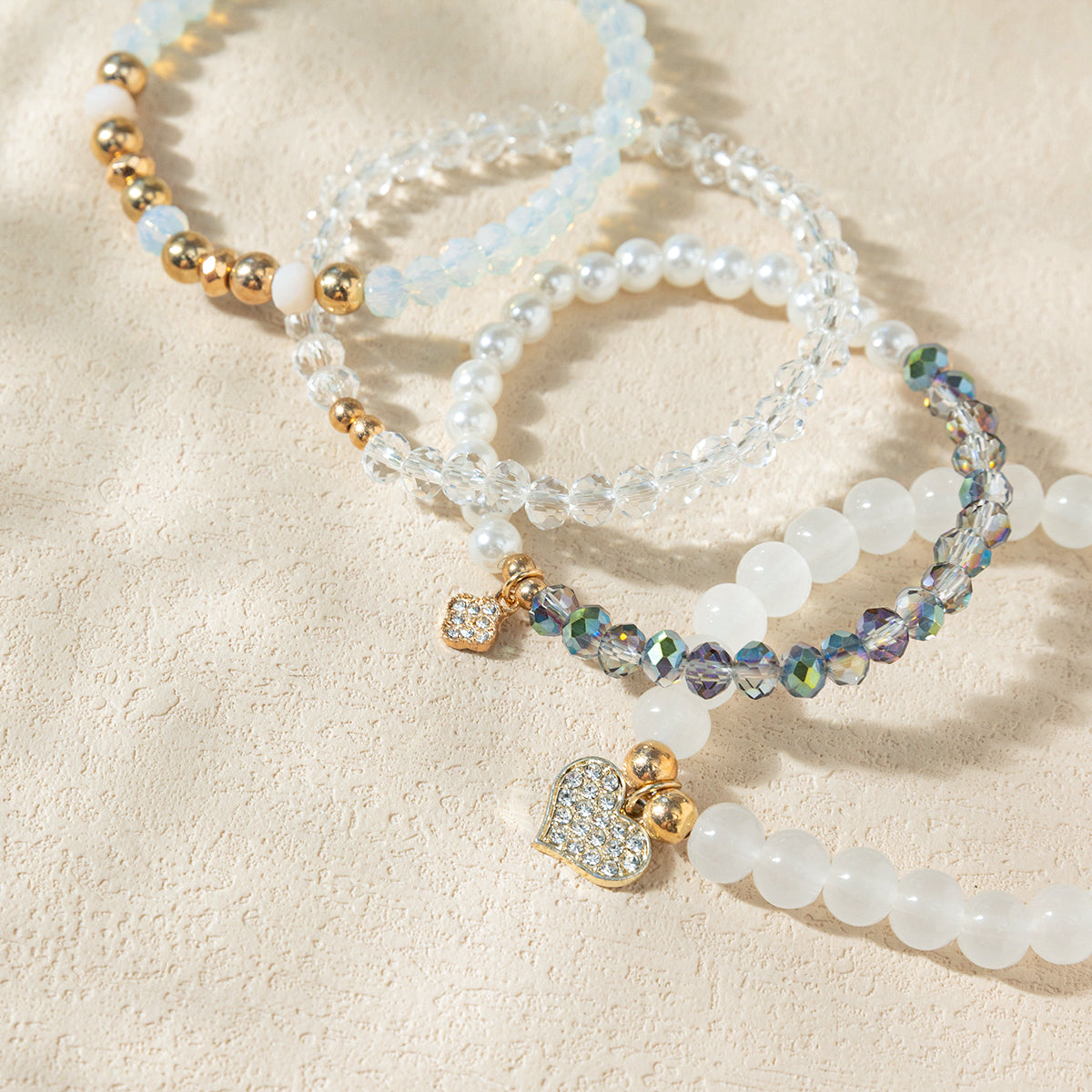 Kirykle 9 Piece Set Luxurious Bracelets for Women Crystal Shiny Adjustable Opening Chain Bracelets Punk Bangle Fashion Jewelry