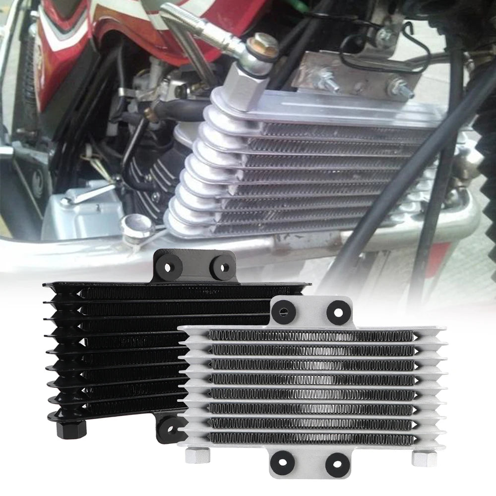 Moto ATV Modification Aluminum Alloy Cooling System Motorcycle Radiator Condenser 8 Row Engine Oil Cooler Transmission Radiator