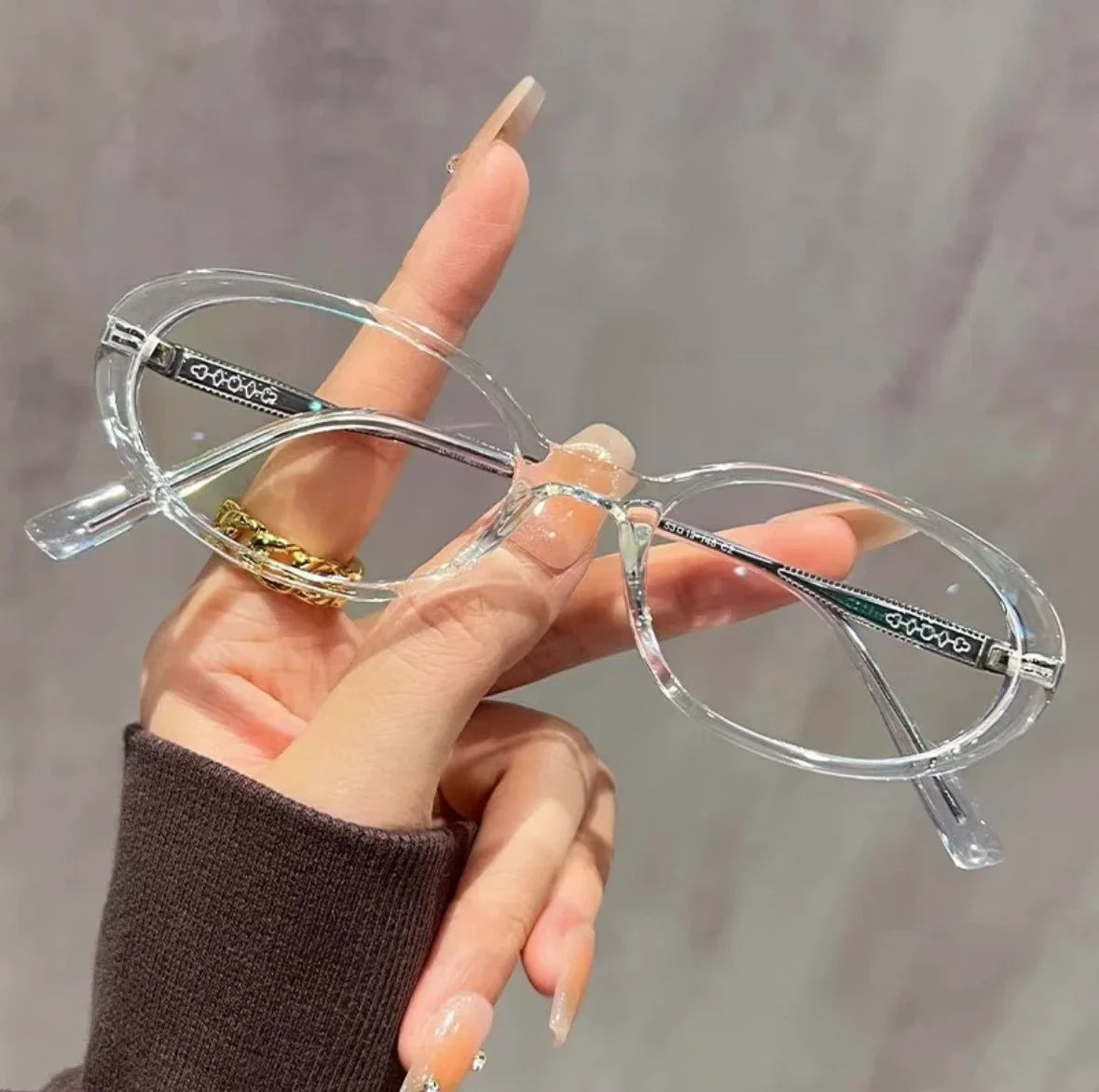 Fashionable Thick Edge Oval Small Frame Anti-blue Light Reading Glasses For Women Senior Middle-aged And Elderly Glasses