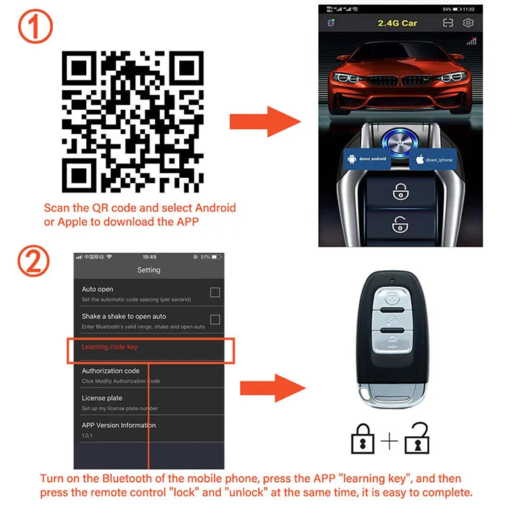 Car Alarm With Autostart Push One Button Auto Start Stop Keyless Entry System Smart Key Remote Start Kit Automotive Accessories