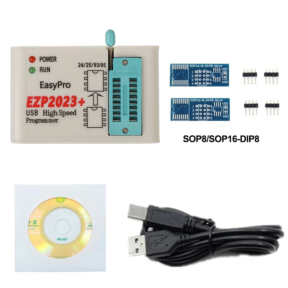 EZP2023 High-Speed USB SPI Programmer+12 Adapters Support 24 25 26 93 95 EEPROM 25 Flash Bios Chip Better Than EZP2019