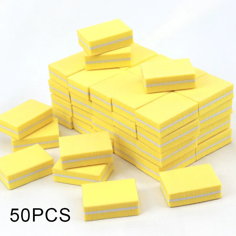 Nail Art Buffer Polish 50-10Pcs Mini Buffing Sanding Files Block Pedicure Care Manicure Pedicure Nail File Tools Nail Charm