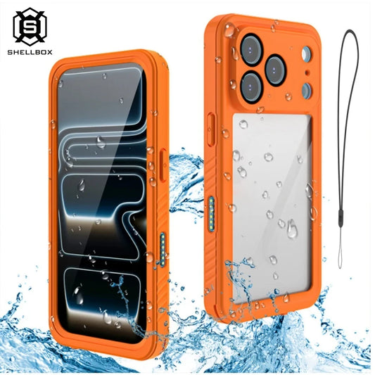 shellbox Professional Waterproof Phone Case for iPhone 17Promax Air 14 13 15 16 - 360 Full Coverage Shockproof Dustproof IP68